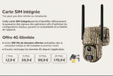 Caméra de Chasse 4G LTE Solaire sans Fil 360° 2K HD pour Surveillance, Sécurité et Chasse