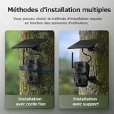 Caméra de Chasse 4G Solaire 3MP HD avec GPS, Vision Nocturne, Suivi à Distance