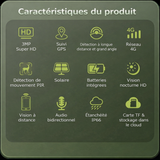 Caméra de Chasse 4G Solaire 3MP HD avec GPS, Vision Nocturne, Suivi à Distance