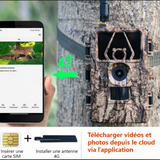 Caméra de Chasse 8K 60MP avec Vision Nocturne Infrarouge Étanche IP66 Extérieur