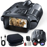 Jumelles de Vision Nocturne 4K 3" Zoom 8X Lampe Tactique Batterie 5000mAh Infrarouge
