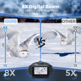 Jumelles de Vision Nocturne 4K 3" Zoom 8X Lampe Tactique Batterie 5000mAh Infrarouge