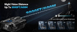 Jumelles de Vision Nocturne 4K 3" Zoom 8X Lampe Tactique Batterie 5000mAh Infrarouge