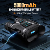 Jumelles de Vision Nocturne Écran 3", Batterie 5000mAh, Zoom 8X, Vidéo 4K