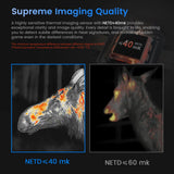 Monoculaire Thermique Zoom 8X Capteur 256x192, 60Hz OLED HD 1,43" Super-Résolution IA