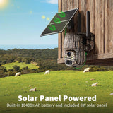 Caméra de Chasse 4G LTE Solaire sans Fil 360° 2K HD pour Surveillance, Sécurité et Chasse