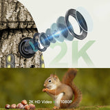 Caméra de Chasse 4G LTE Solaire sans Fil 360° 2K HD pour Surveillance, Sécurité et Chasse