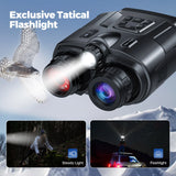 Jumelles de Vision Nocturne 4K 3" Zoom 8X Lampe Tactique Batterie 5000mAh Infrarouge
