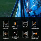 Jumelles de Vision Nocturne Écran 3", Batterie 5000mAh, Zoom 8X, Vidéo 4K